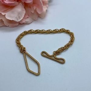 Vintage Gold Tone Rope Hook Bracelet